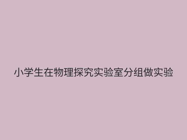 小学物理探究实验室：点燃科学兴趣，培养未来创新者