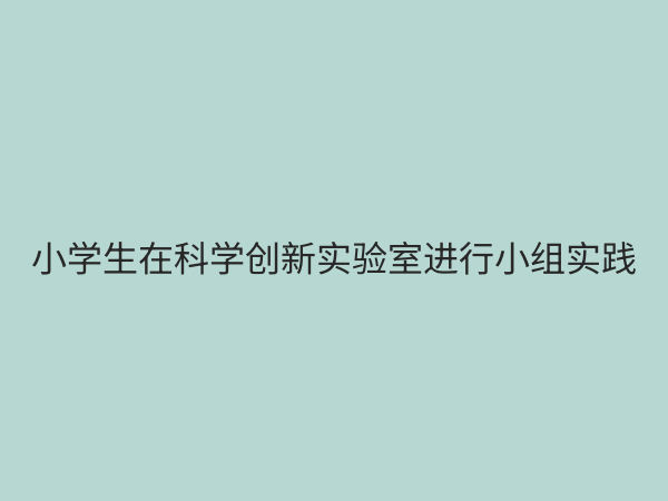 小学科学创新实验室：点燃孩子科学梦想的实践基地