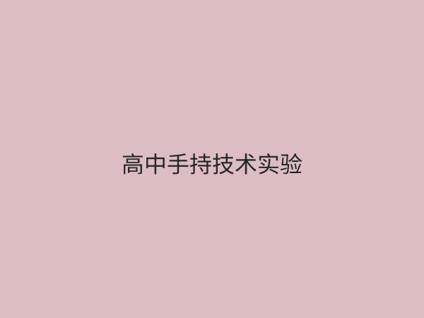 关于高中手持技术实验的深度解析