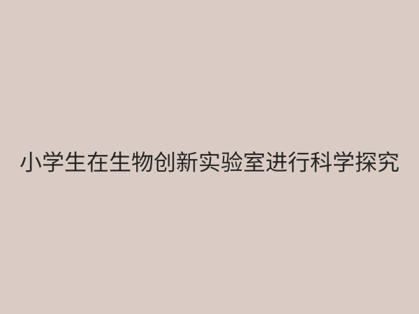 小学生物创新实验室：点燃科学梦想，培育未来生命科学家