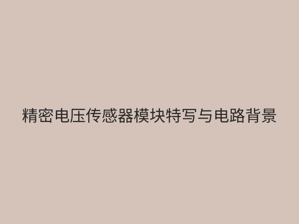 电压传感器：现代电力系统的核心感知元件与应用指南